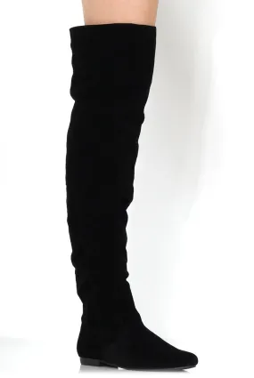 Asher Black Suede Over The Knee Boots