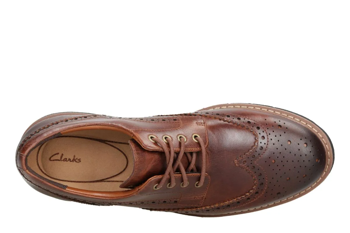 Clarks Batcombe Wing Dark Tan Leather