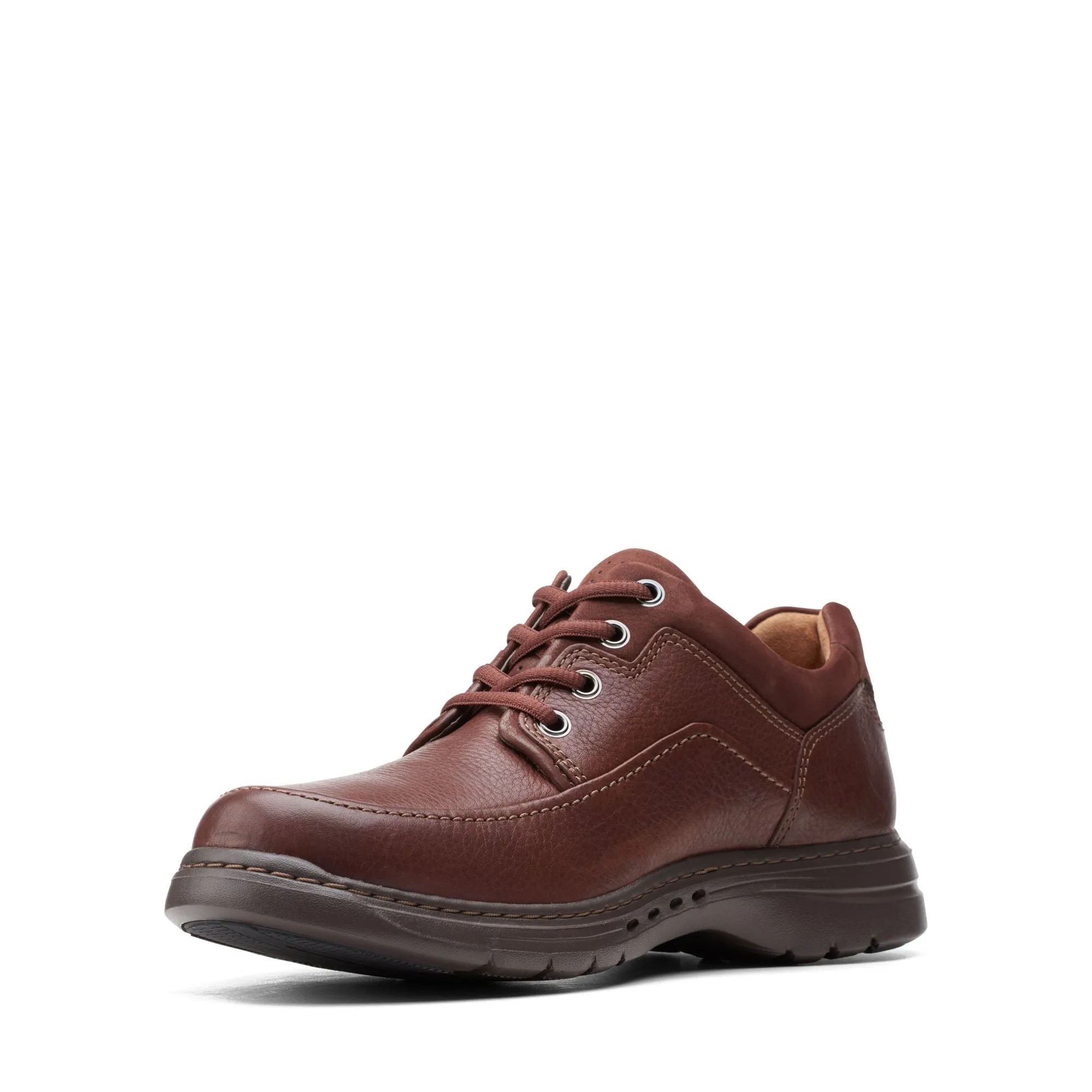 Clarks Un Brawley Lace Mahogany Leather - Wide Width