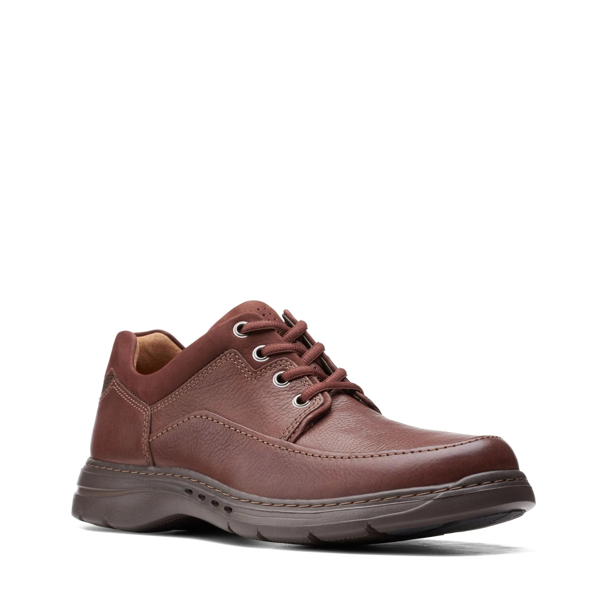 Clarks Un Brawley Lace Mahogany Leather - Wide Width