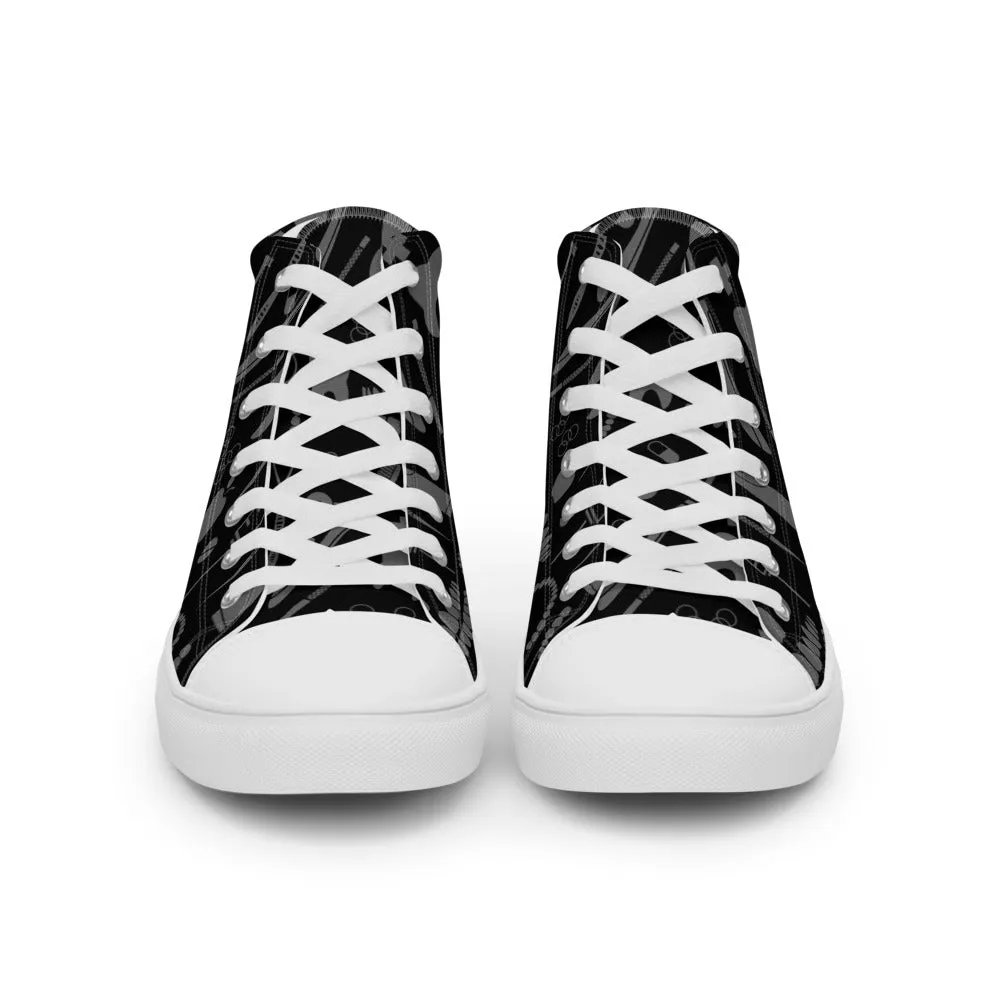 Dental Pattern Women’s high top canvas shoes