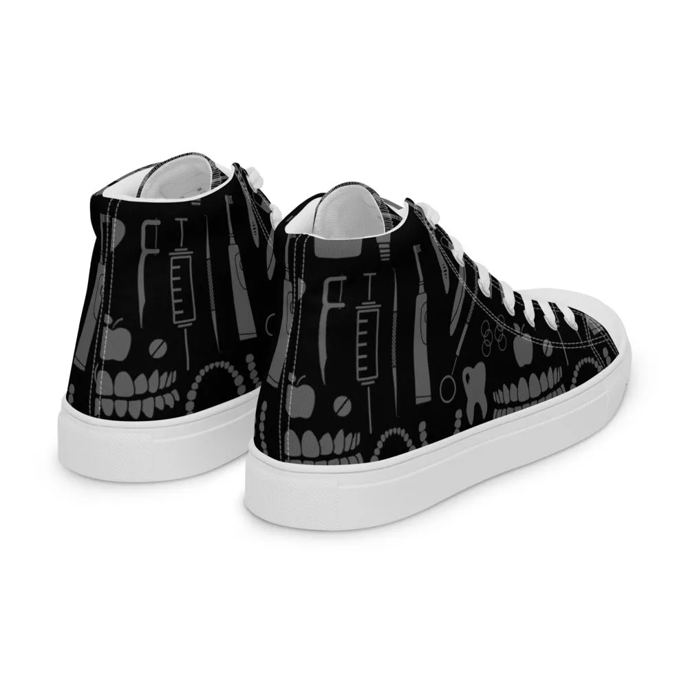 Dental Pattern Women’s high top canvas shoes