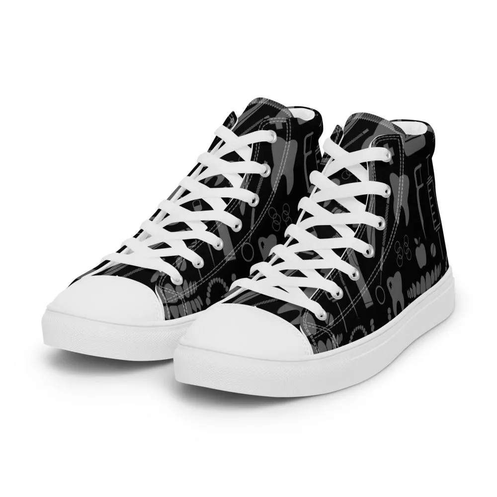 Dental Pattern Women’s high top canvas shoes