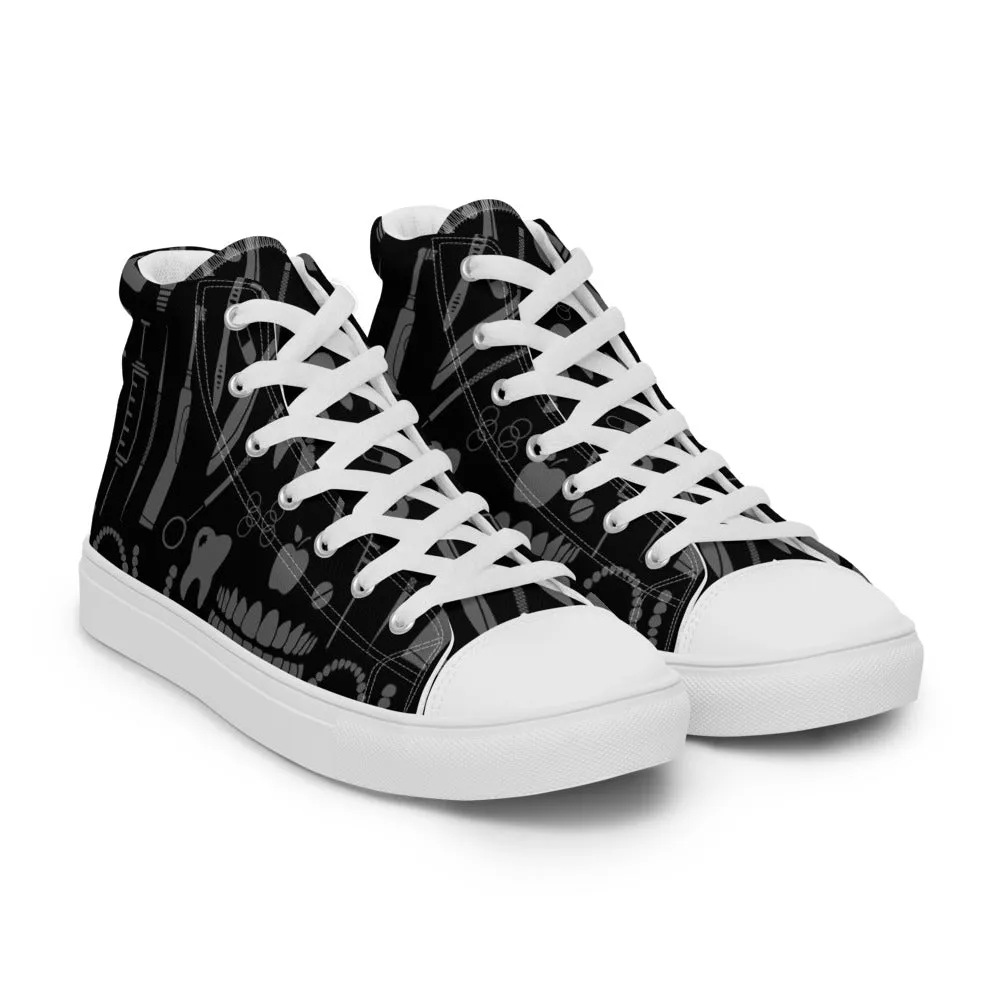 Dental Pattern Women’s high top canvas shoes