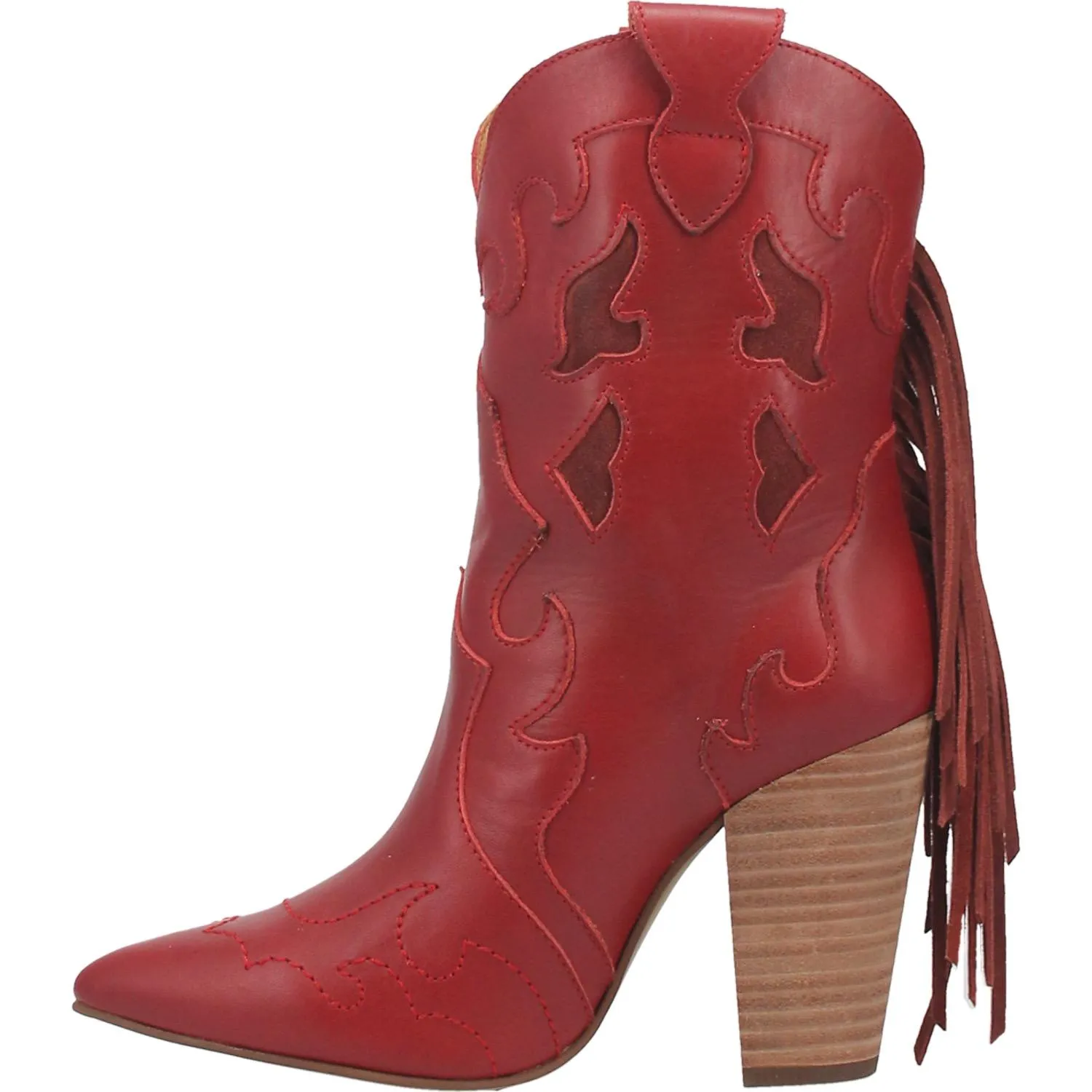 *DISCONTINUED* Dingo | Lady's Night Leather Ankle Booties in Red - Last Chance Size 9