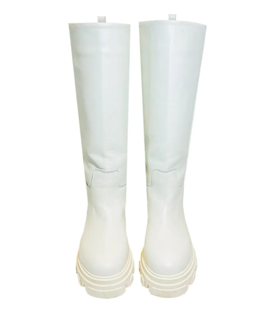 Gia X Pernille Teisbaek Tubular Leather Combat Knee Boots. Size 40