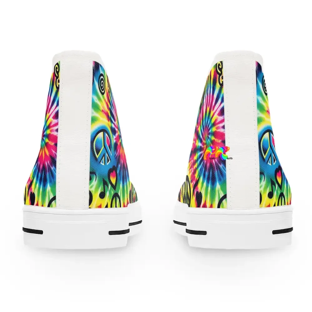 Happy Vibes Rave Women's High Top Sneakers