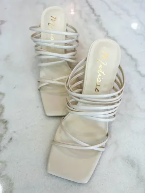 Ivory Strappy Block Heel