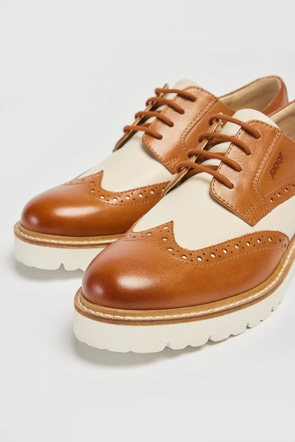 Ladies Lace Up Brogues Pod Leather Ladies Shoes Tan Kortney sale