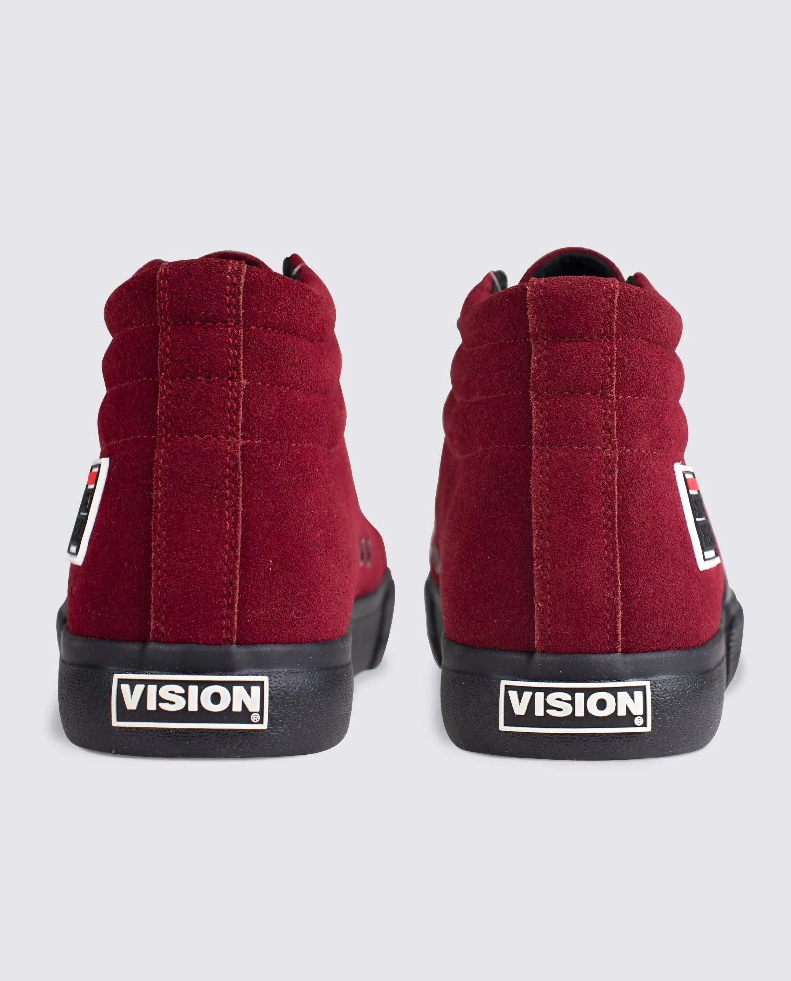 Leather Suede High Top Sneakers Oxblood