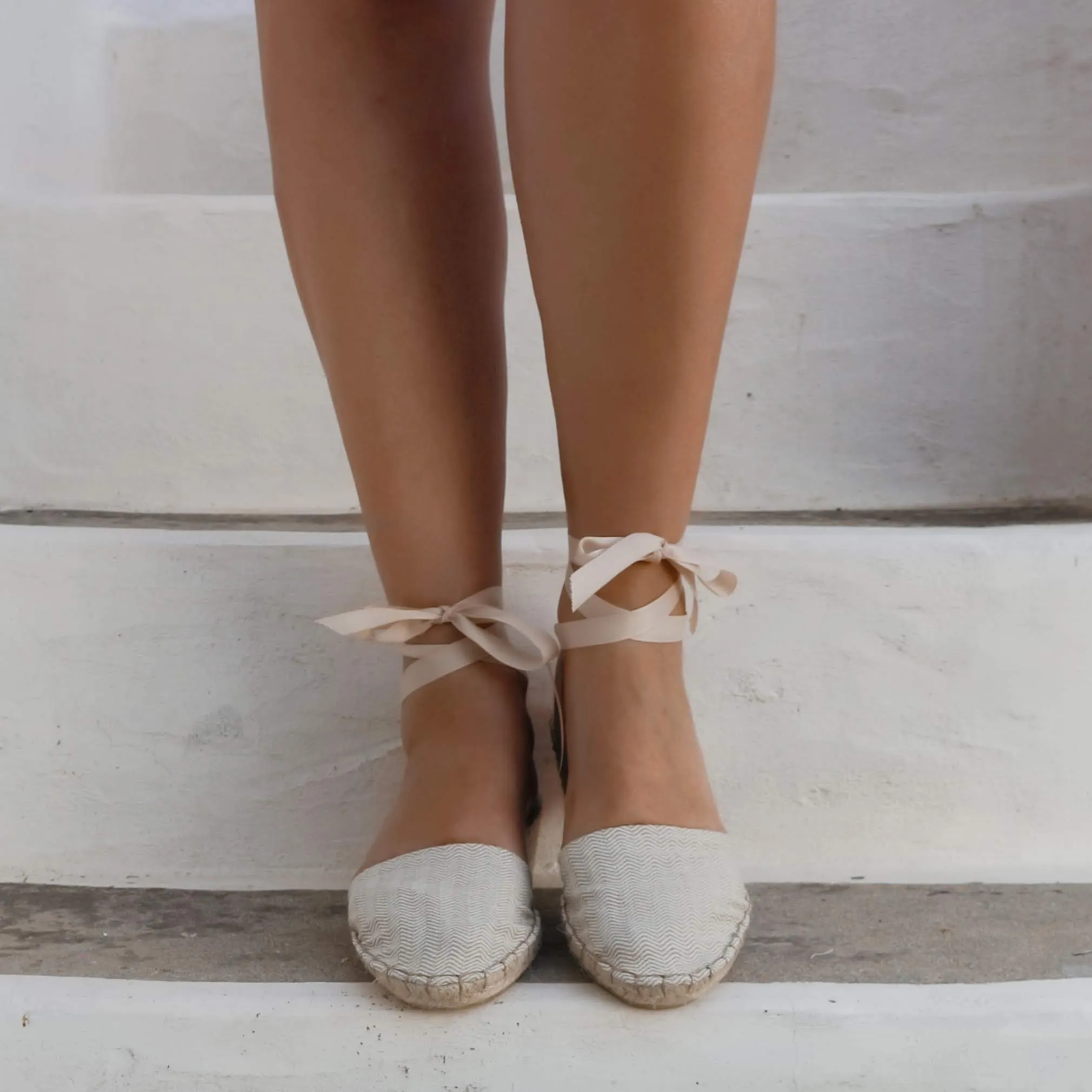 Low Wedge Espadrilles - Herringbone