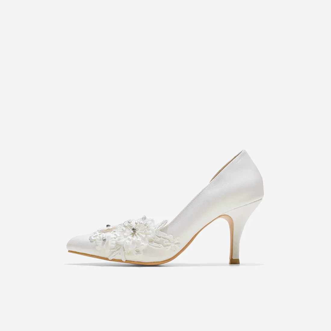 Mell Lace Cynthia White Glitter Heels