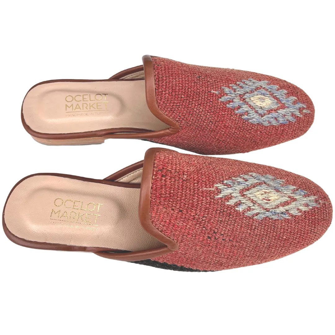 Men's Turkish Kilim Mule Red