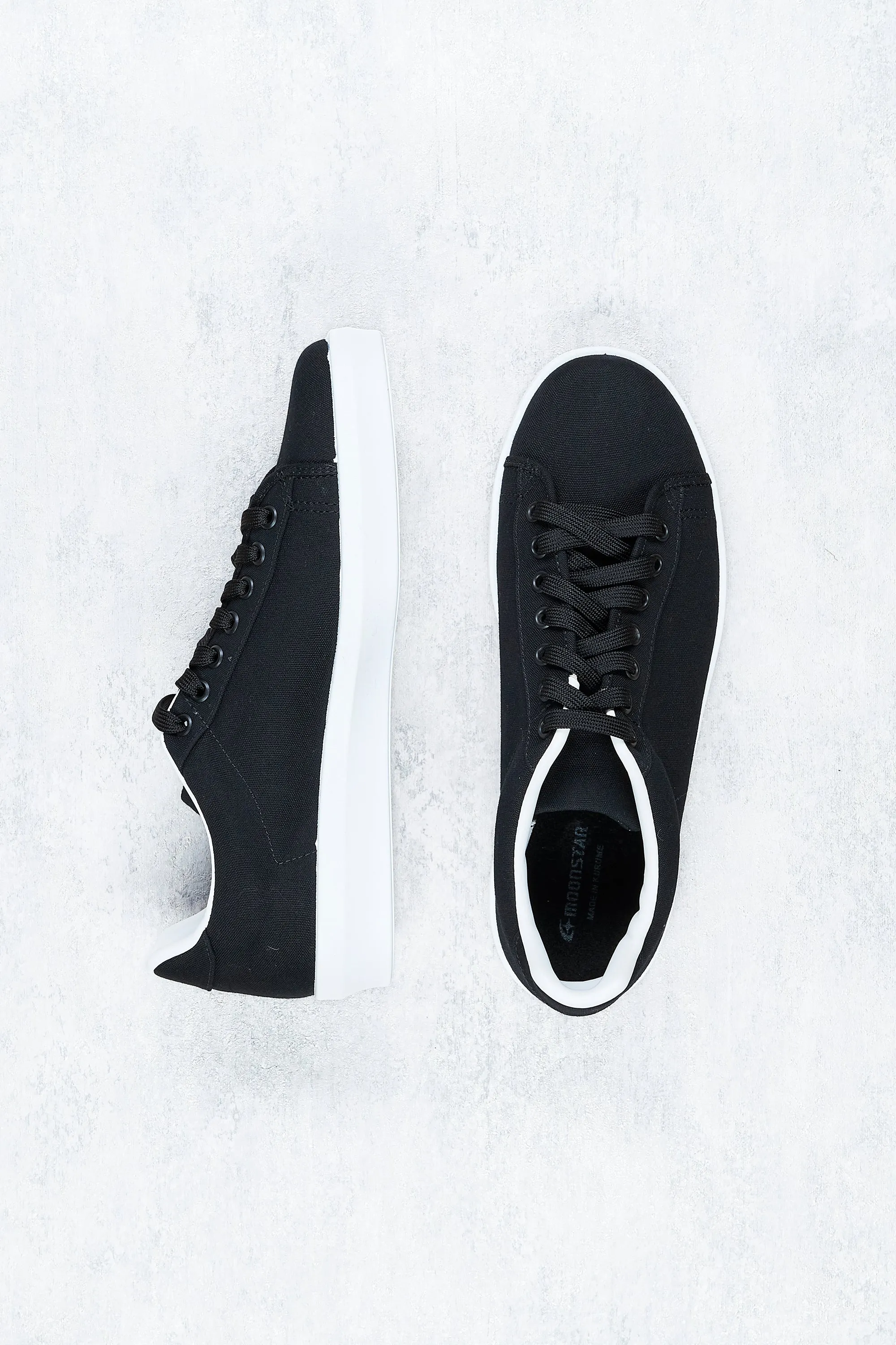 Moonstar Raly Vul Black Canvas Shoes