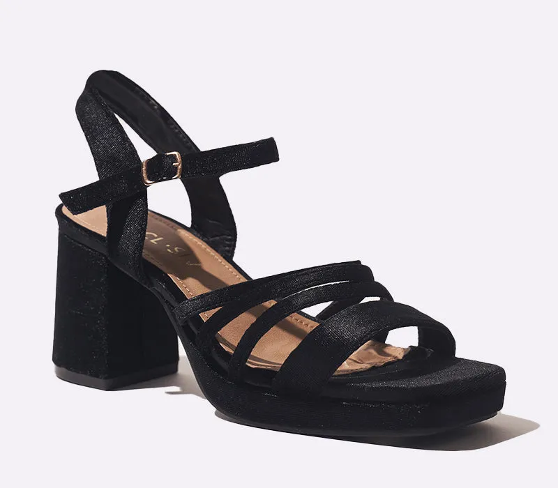 Multi-Strap Block Heel