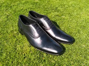 Oxford Shoes Genuine Leather Plaintoe Full brogue Black