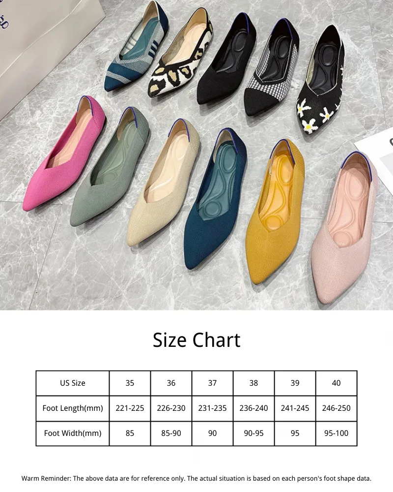 Retro Floral Patterns Flat Shoes For Women Fly Knitted Woven Shoes Pointed Toe Knitted Shoes