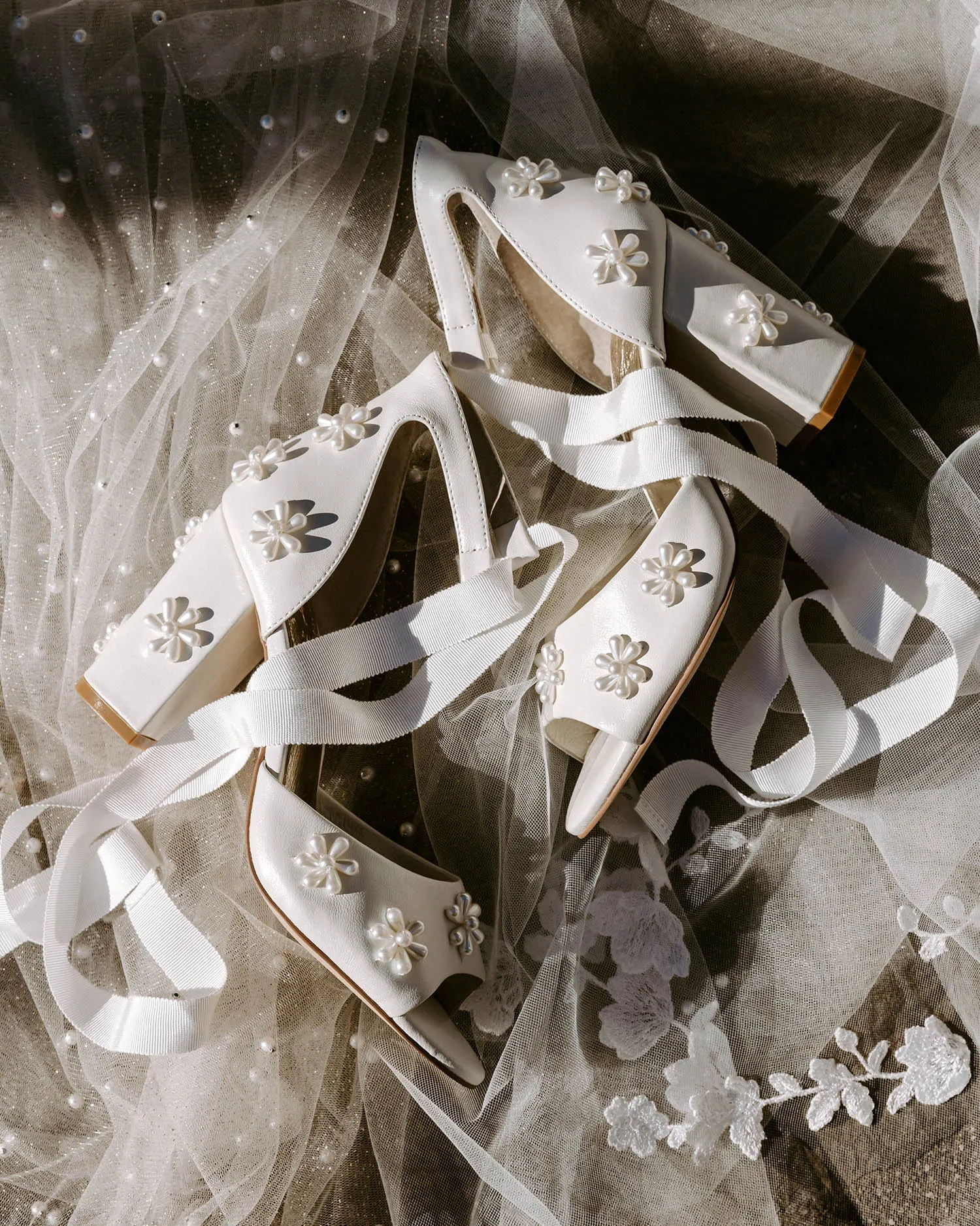 Silk gross grain ribbon ties for your bridal shoes