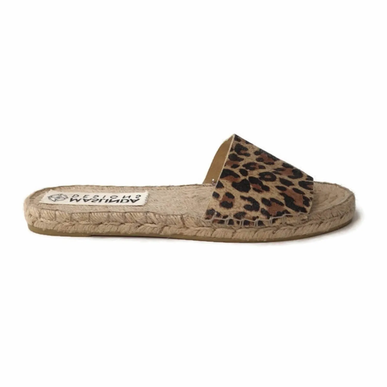 Suede Espadrilles Slides - Leopard Print