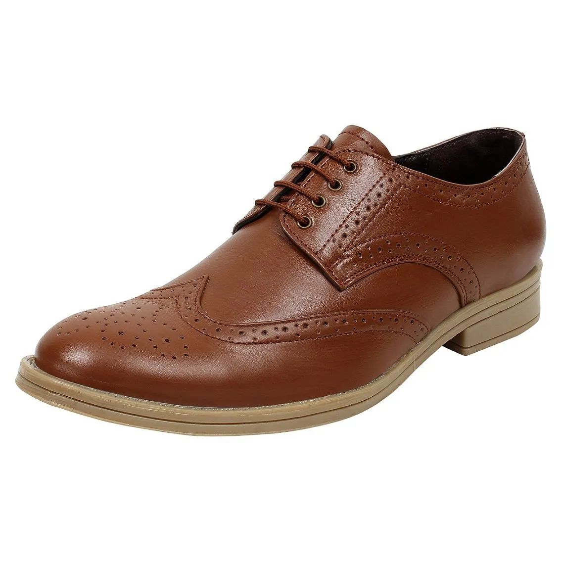 Tan Brogue Shoes For Men - Defective