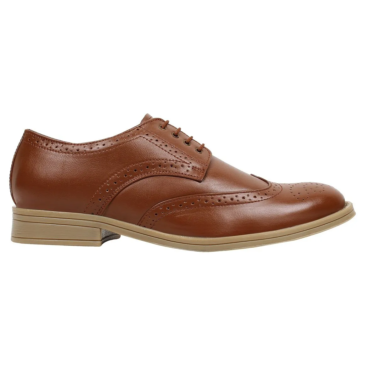 Tan Brogue Shoes For Men - Defective