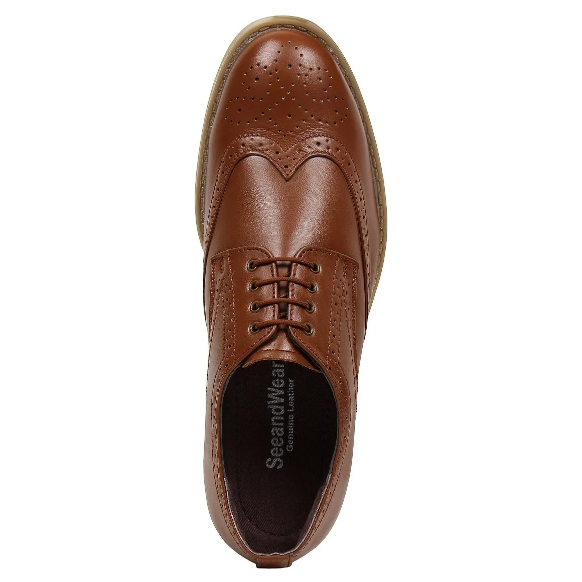 Tan Brogue Shoes For Men - Defective