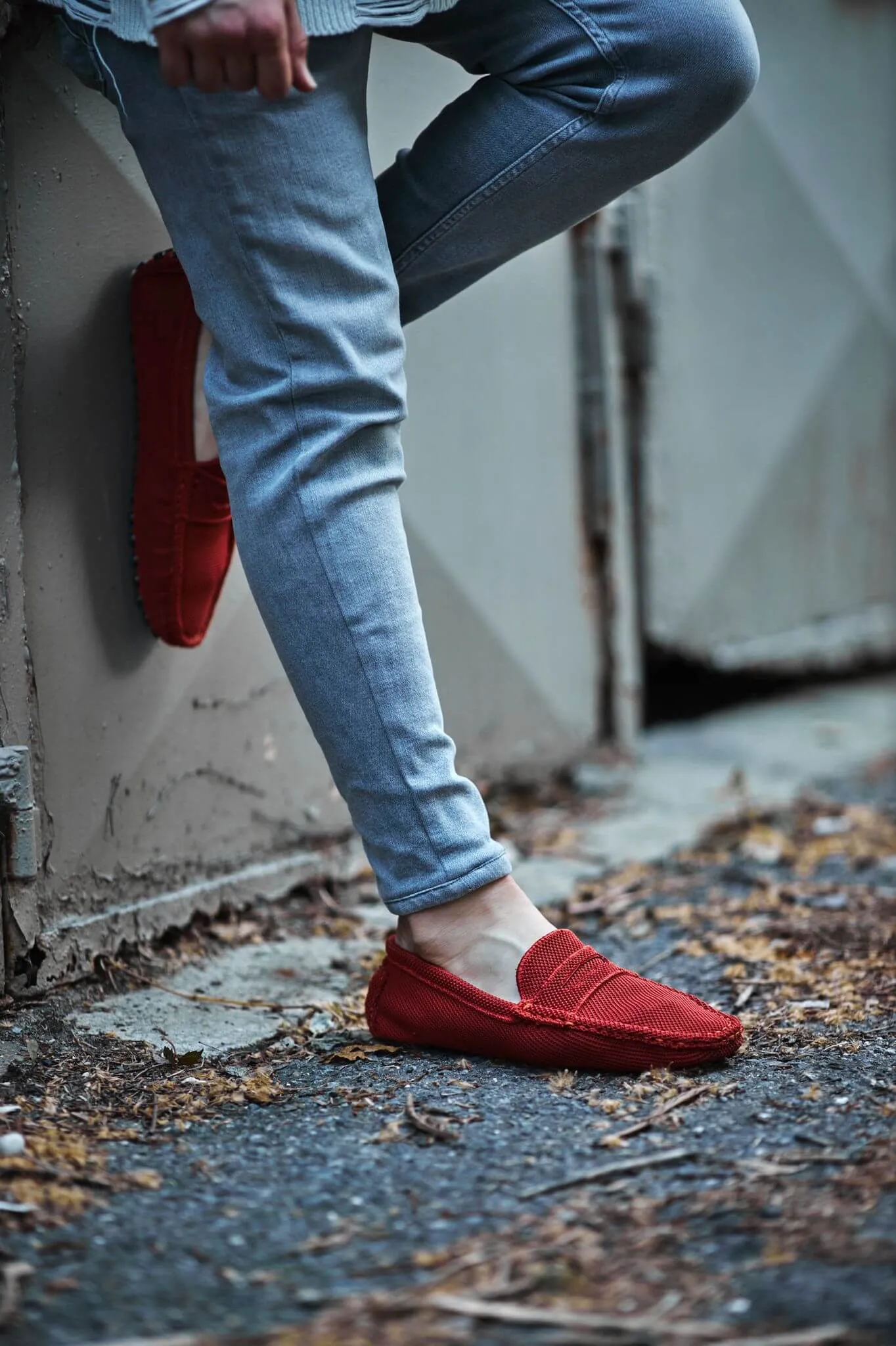 Tile Knitted Driving Loafers