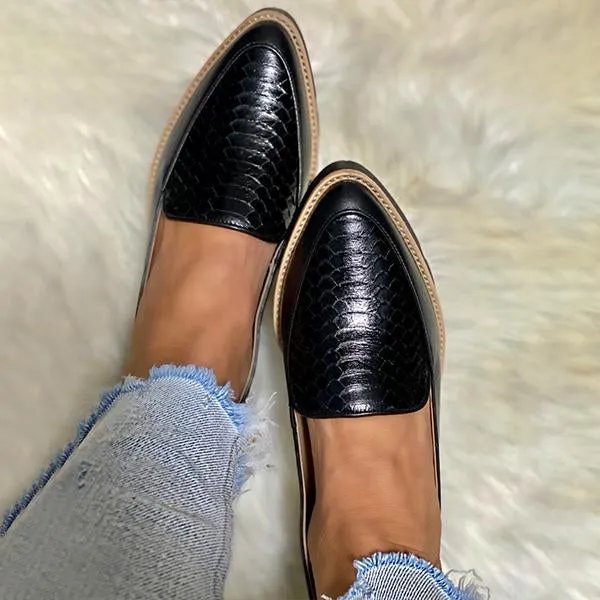 Women's Casual Color Block Pointed Toe Loafers 29569148S