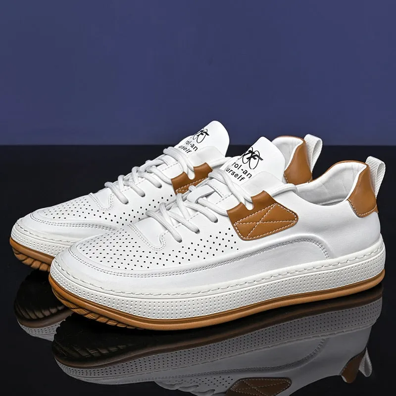 Xituodai  Fashion Sneakers for Men  New Breathable Skateboarding Shoes Casual Leather Mens Summer Sports Shoes White Sneakers for Men