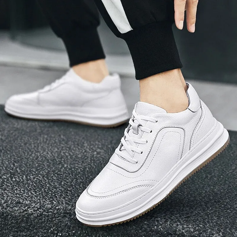 Xituodai  New Cow Leather Men Casual Shoes Fashion Sneakers Men Shoes Genuine Leather White Shoes