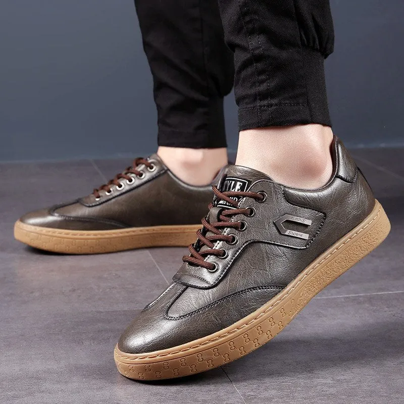 Xituodai  Spring Autumn New Men Shoes Fashion Casual Skateboard Shoes Men Leather Walking Work Oxfords Business Hip Hop Mens Sneakers