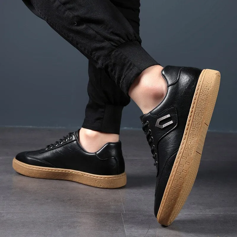 Xituodai  Spring Autumn New Men Shoes Fashion Casual Skateboard Shoes Men Leather Walking Work Oxfords Business Hip Hop Mens Sneakers