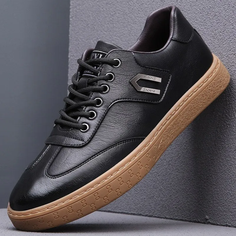 Xituodai  Spring Autumn New Men Shoes Fashion Casual Skateboard Shoes Men Leather Walking Work Oxfords Business Hip Hop Mens Sneakers