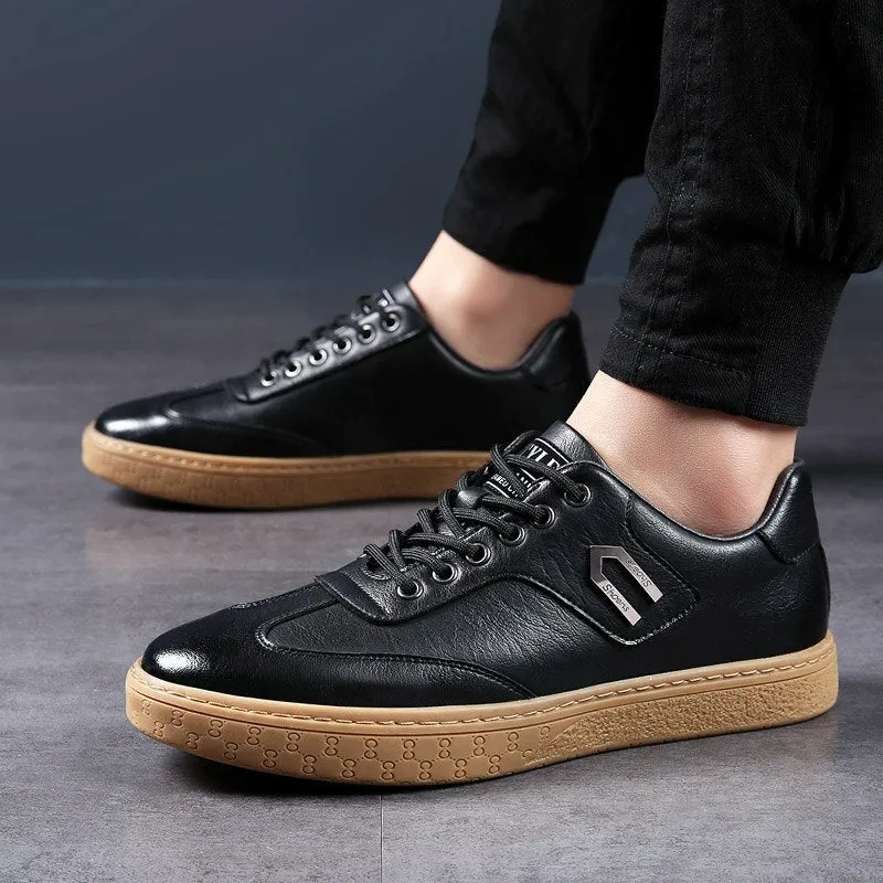 Xituodai  Spring Autumn New Men Shoes Fashion Casual Skateboard Shoes Men Leather Walking Work Oxfords Business Hip Hop Mens Sneakers